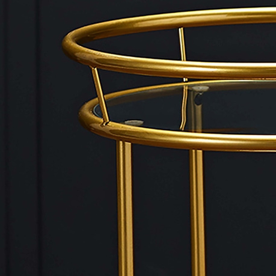 Colin Round Glass Shelves Drinks Trolley With Gold Frame_3