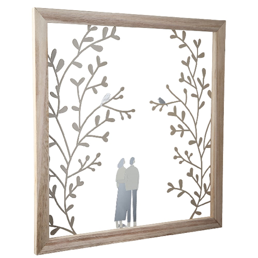 Colindale Metal Couple Wall Art In Matt White And Grey