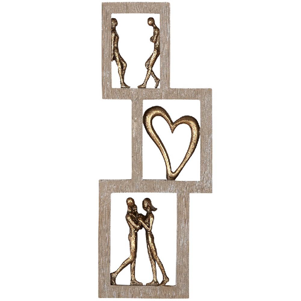 Colindale Synthetic Resin Golden Moments Wall Art Set In Natural