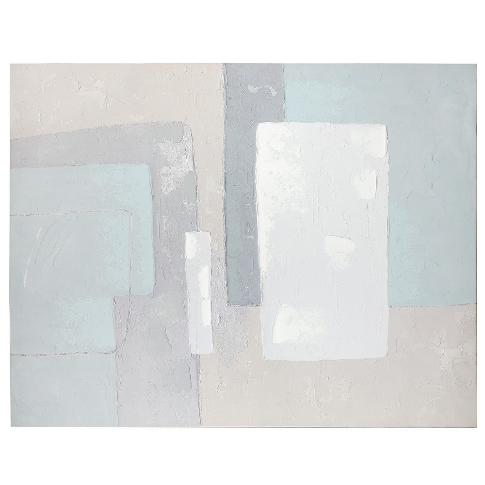 Colindale Wooden Geometric Wall Art In Blue And Grey