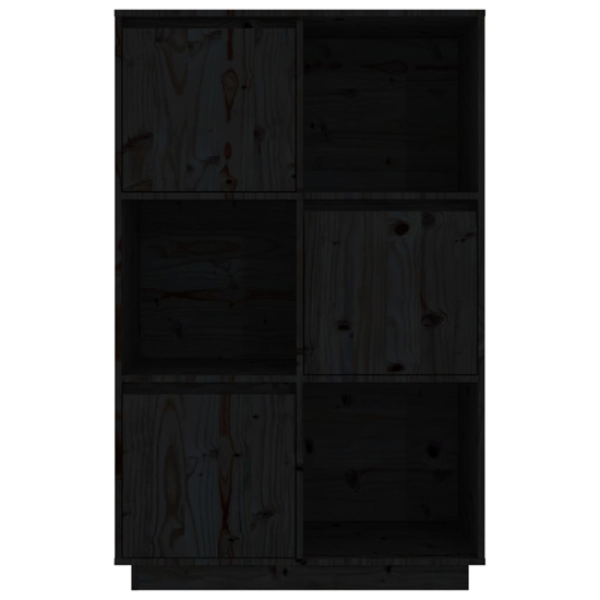 Colix Pine Wood Storage Cabinet With 3 Doors In Black