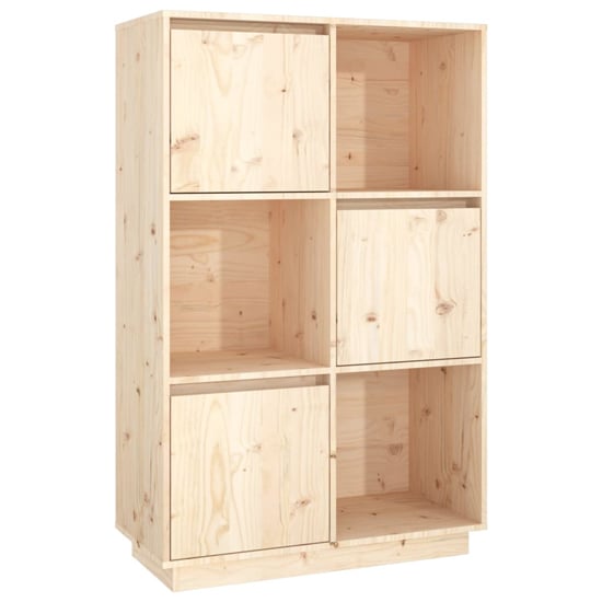 Colix Pine Wood Storage Cabinet With 3 Doors In Natural