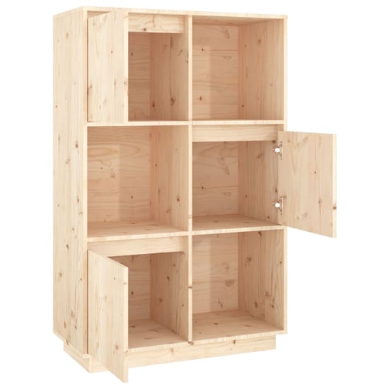Colix Pine Wood Storage Cabinet With 3 Doors In Natural