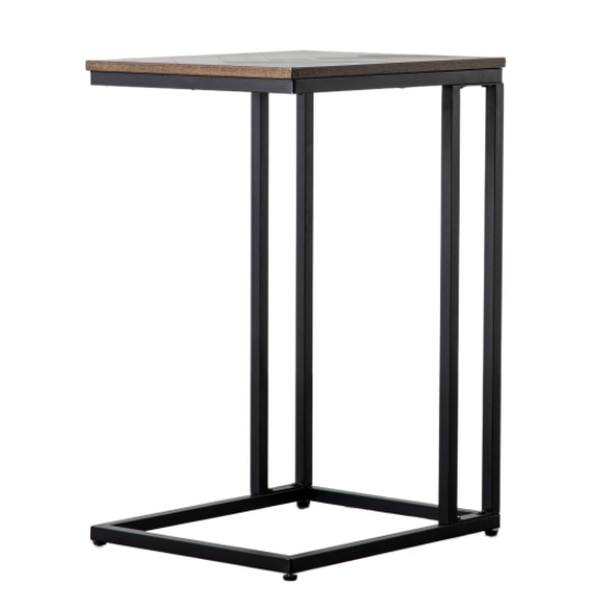 Collan Outdoor Wooden Side Table In Charcoal
