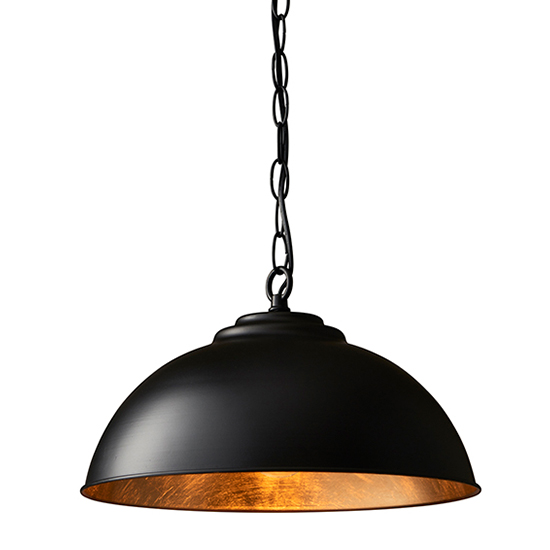 Read more about Colman ceiling pendant light in matt black and gold leaf