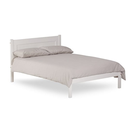 Product photograph of Colman Wooden Double Bed In White from Furniture in Fashion