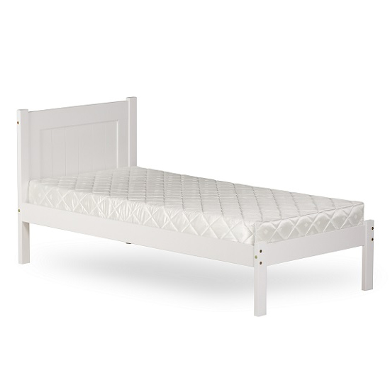 Colman Wooden Single Bed In White FiF
