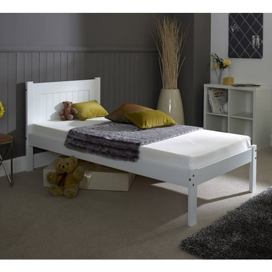 Read more about Colman wooden single bed in white