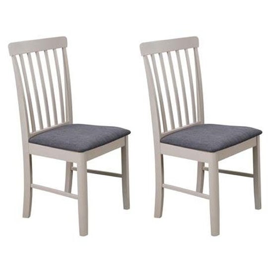 Read more about Cologne grey fabric padded dining chair in a pair