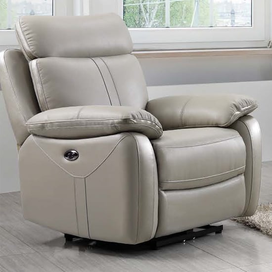 Read more about Caguas electric leather 1 seater sofa in light grey