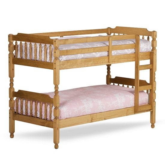 Colonial Wooden Single Bunk Bed In Waxed Pine_2