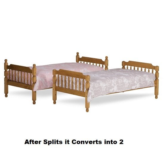 Colonial Wooden Single Bunk Bed In Waxed Pine_3
