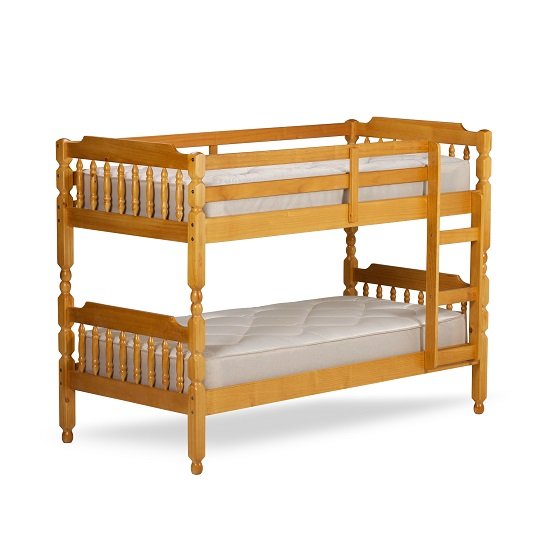 Colonial Wooden Small Single Bunk Bed In Honey_3