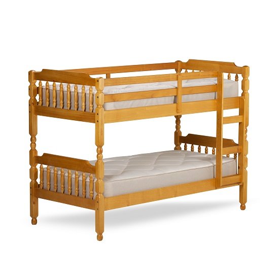 Colonial Wooden Small Single Bunk Bed In Honey_3