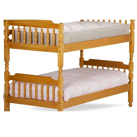 Colonial Wooden Small Single Bunk Bed In Honey_5