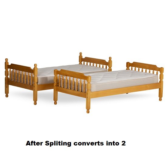 Colonial Wooden Small Single Bunk Bed In Honey_6