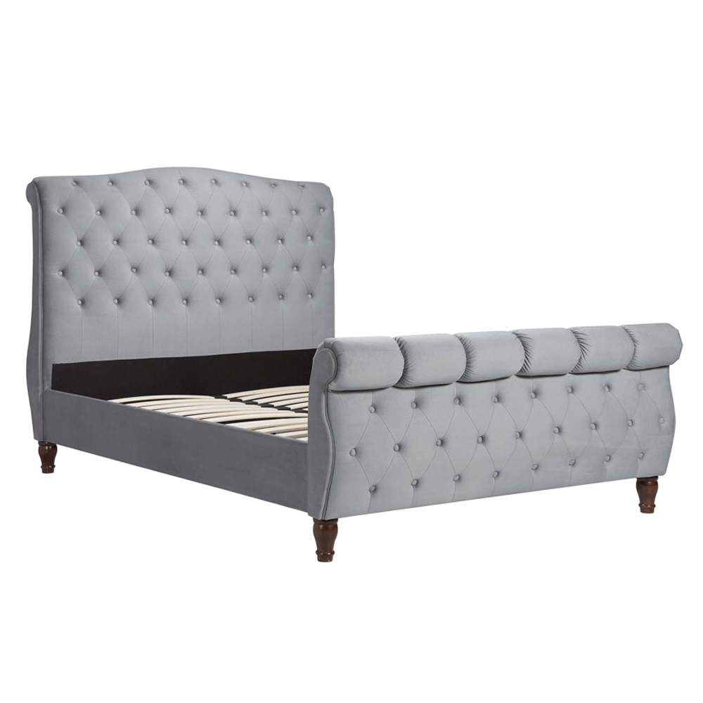 Colora Fabric King Size Bed In Grey