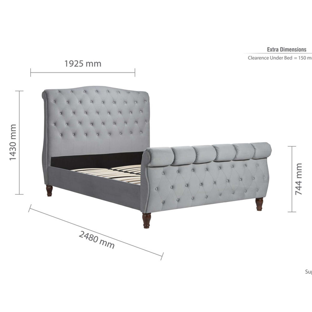 Colora Fabric Super King Size Bed In Grey