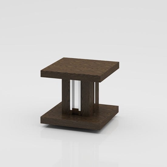 Colorado Wooden End Table In Dark Elm Veneer