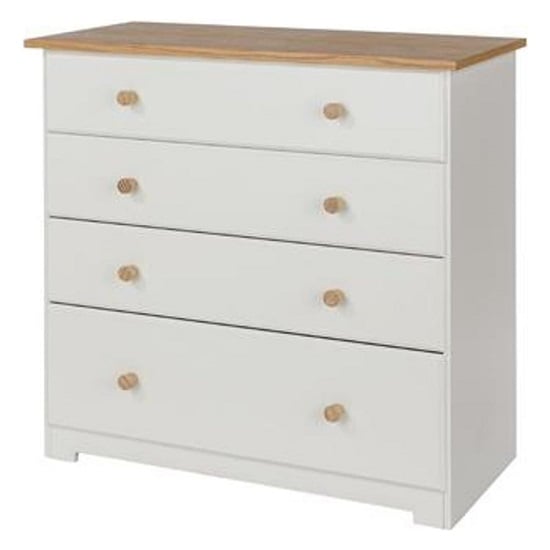 Colorida Small Chest Of Drawers In White And Soft Cream