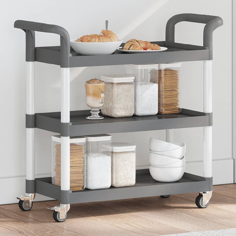 Read more about Colquitt small polypropylene plastic 3 tier trolley in grey