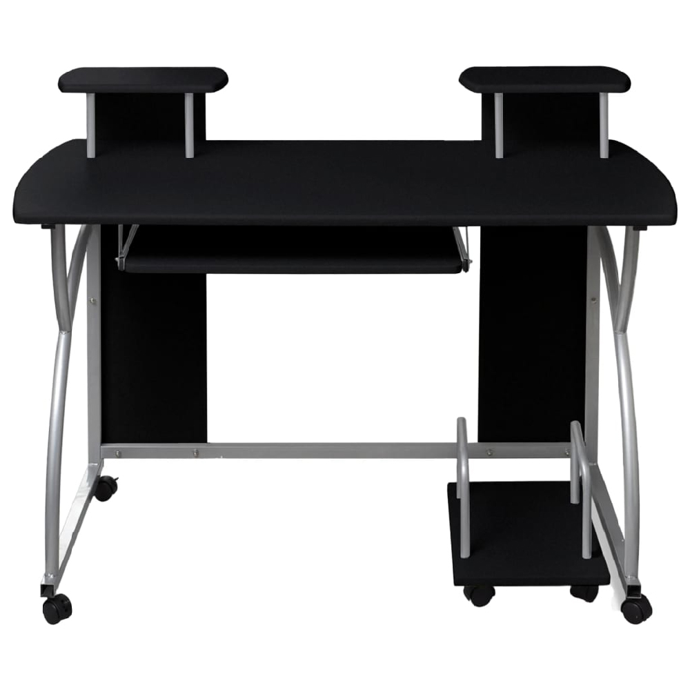 Colquitt Wooden Straight Computer Desk In Black