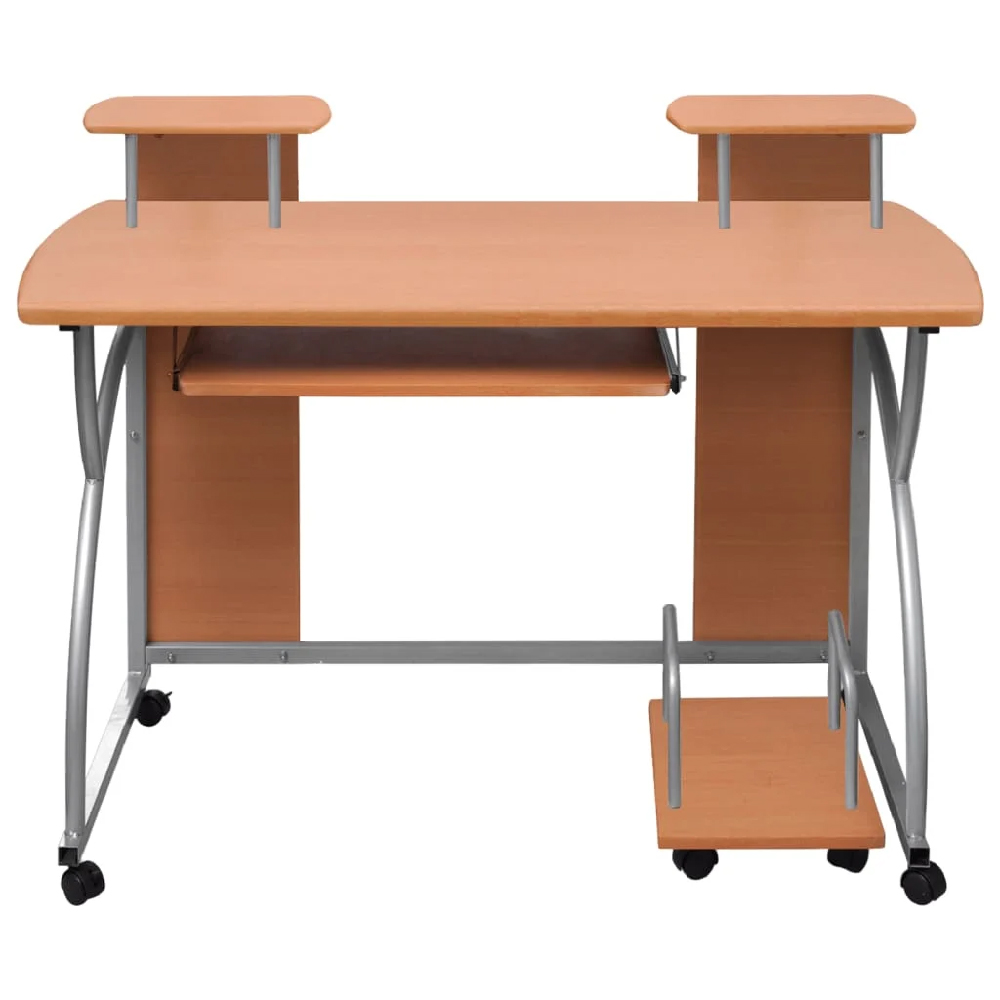 Colquitt Wooden Straight Computer Desk In Brown