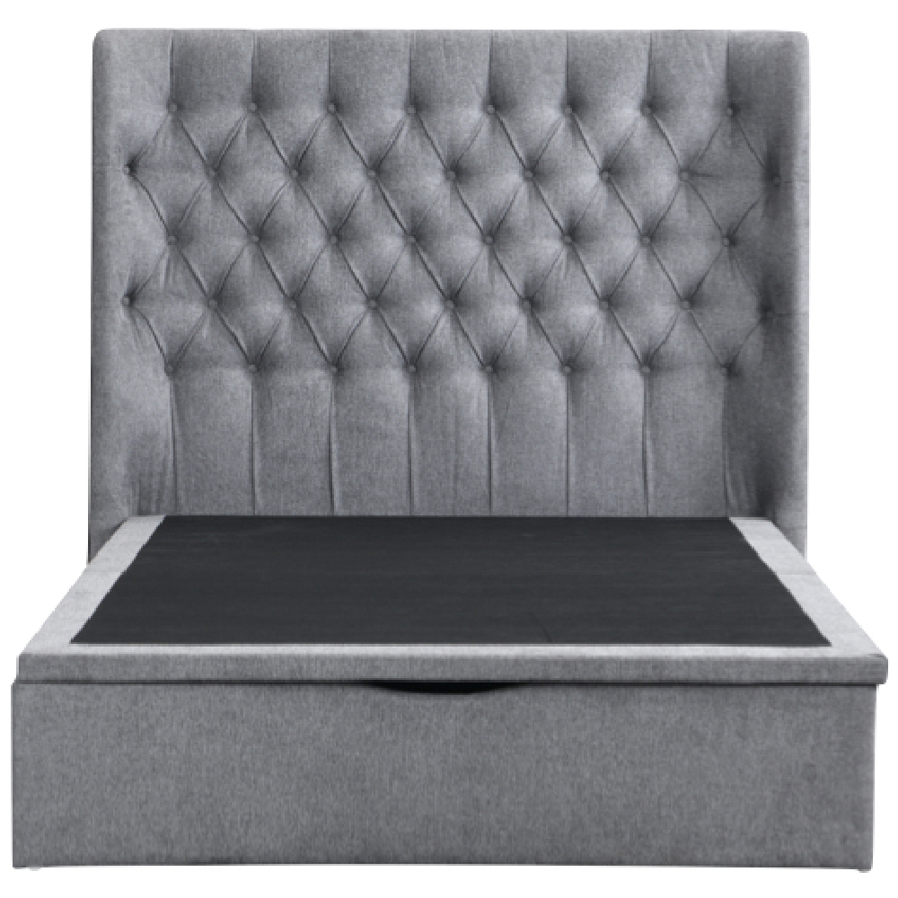 Colusa Fabric Ottoman Storage King Bed In Grey