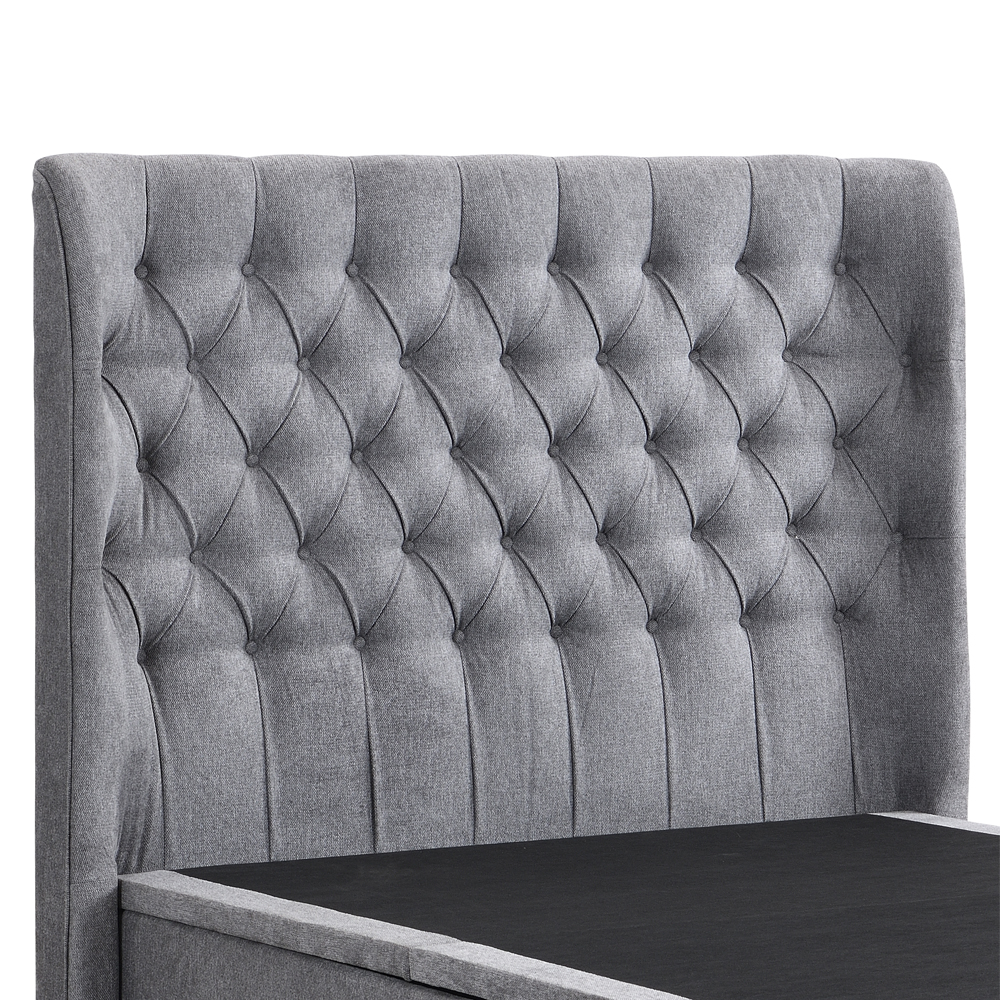 Colusa Fabric Ottoman Storage King Bed In Grey