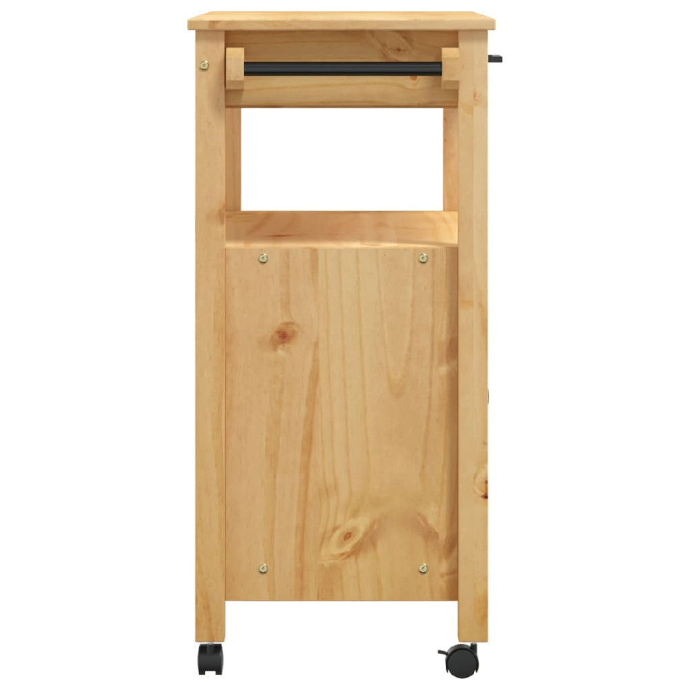 Colville Wooden Large Kitchen Trolley With 2 Doors In Brown