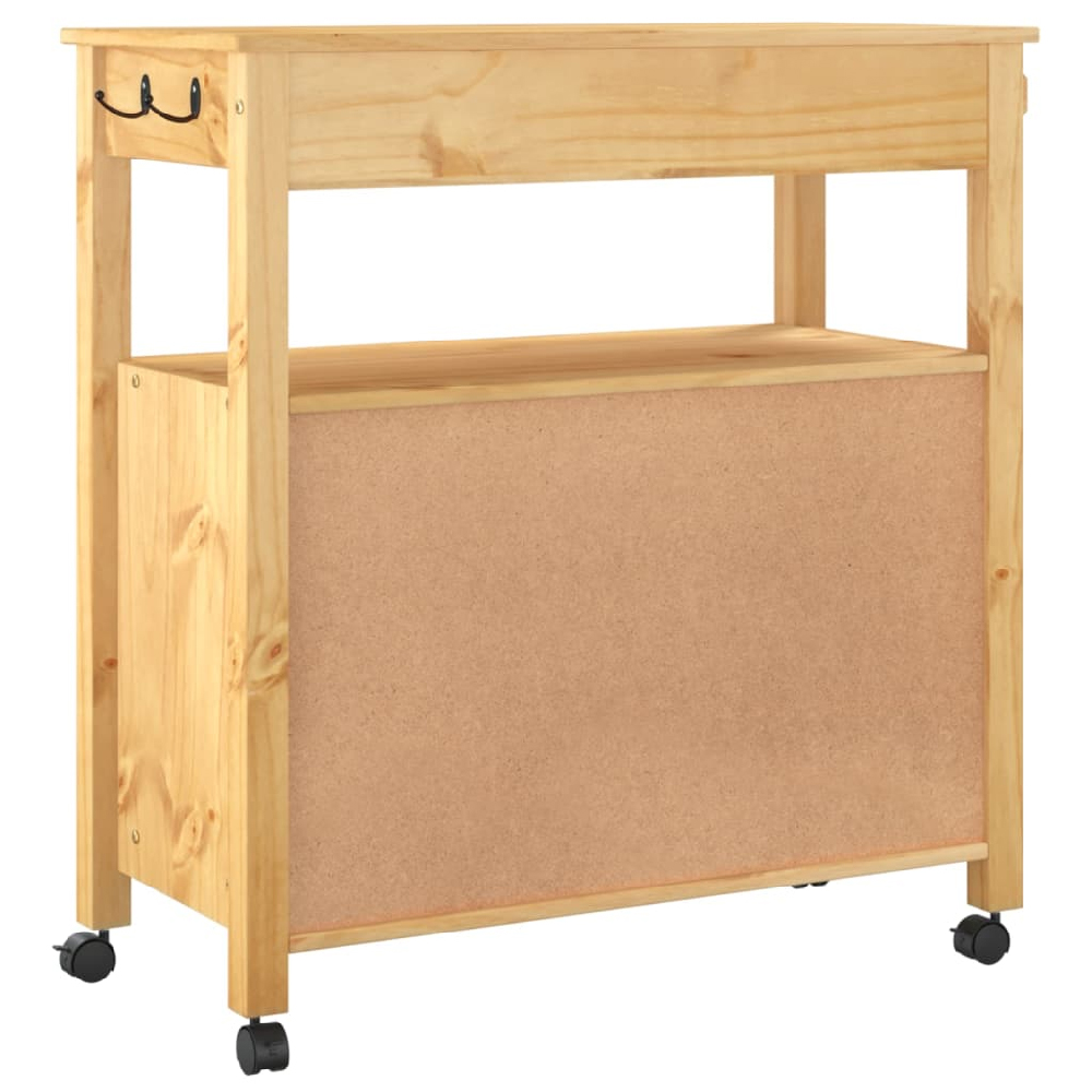 Colville Wooden Large Kitchen Trolley With 2 Doors In Brown