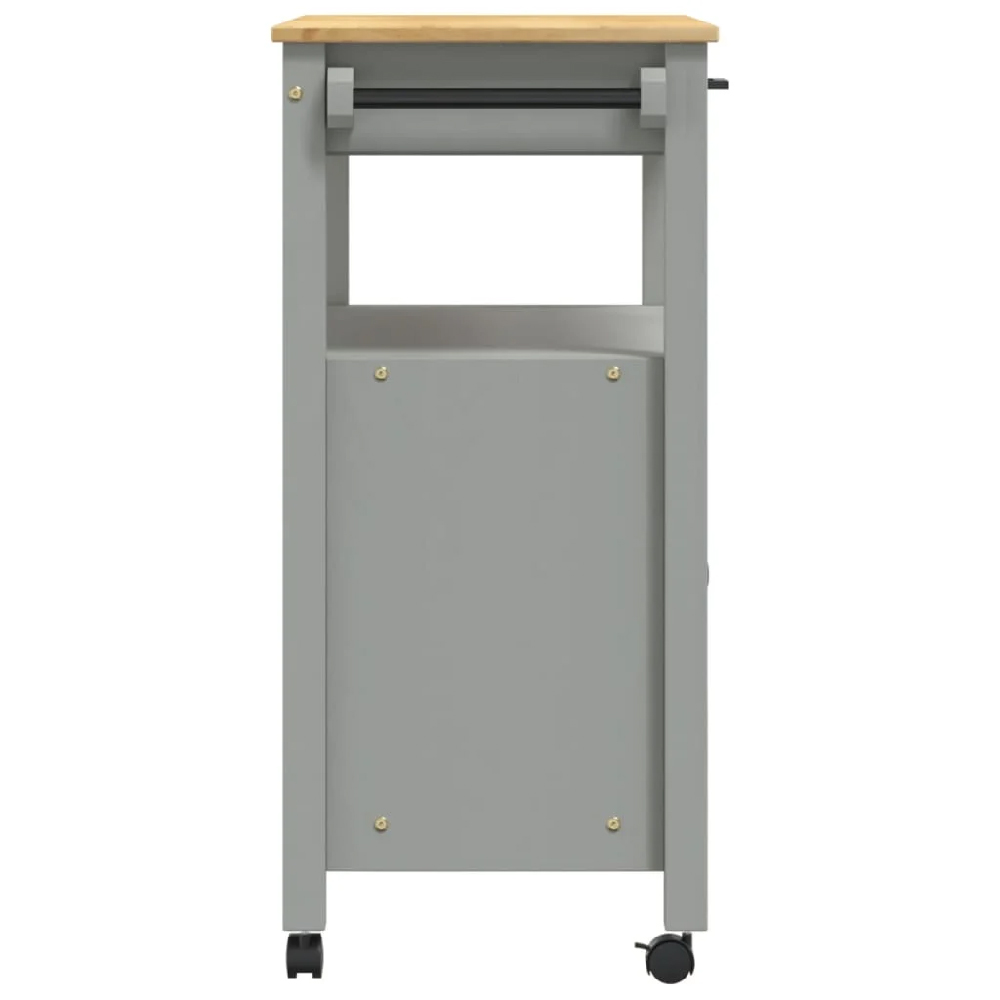 Colville Wooden Large Kitchen Trolley With 2 Doors In Grey Brown