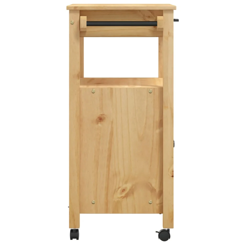 Colville Wooden Small Kitchen Trolley With 2 Doors In Brown