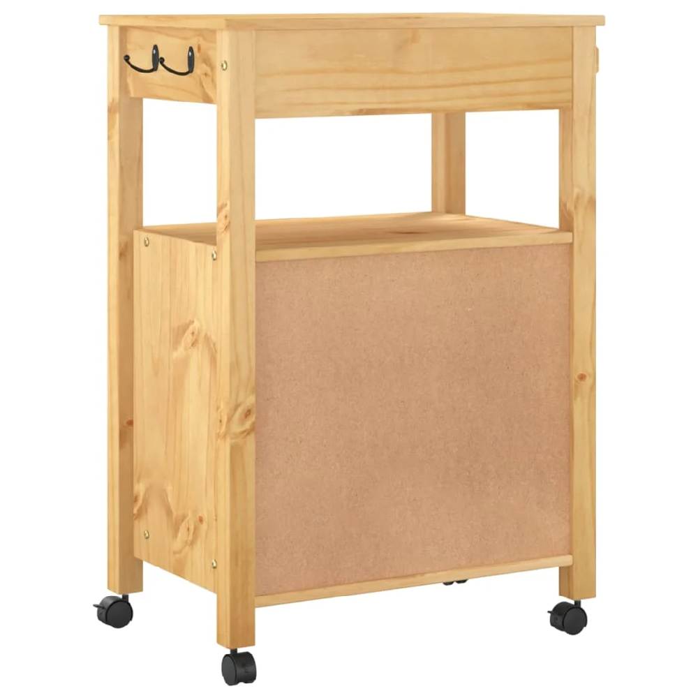 Colville Wooden Small Kitchen Trolley With 2 Doors In Brown