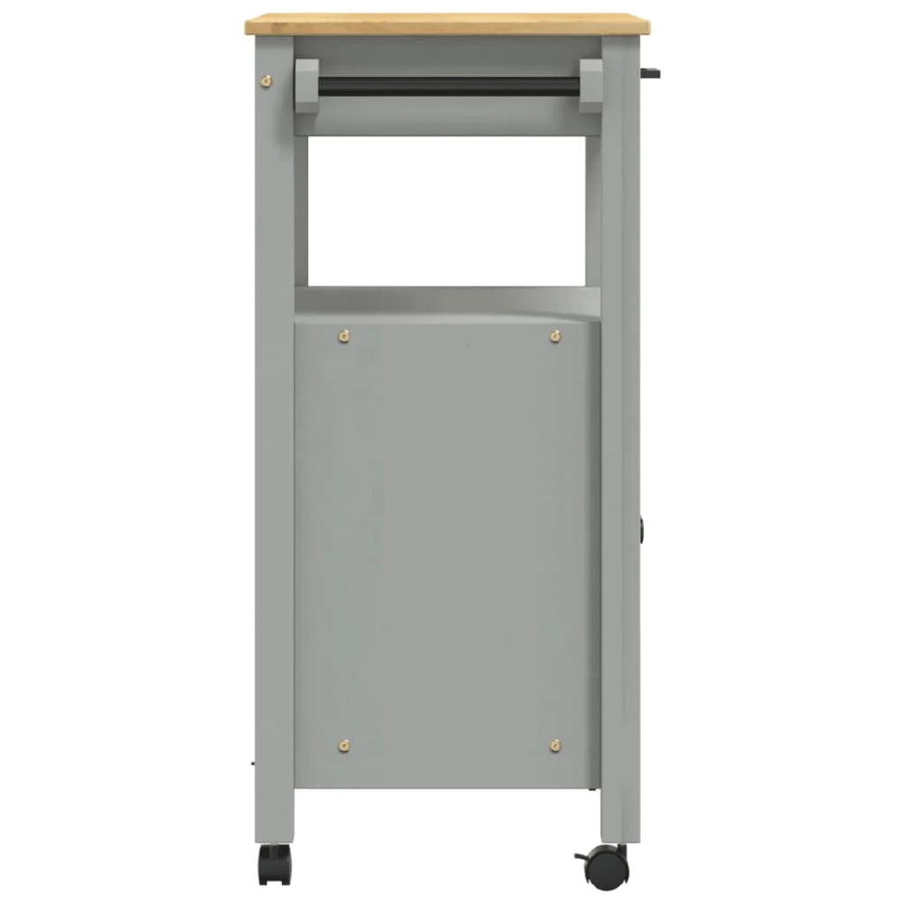 Colville Wooden Small Kitchen Trolley With 2 Doors In Grey Brown