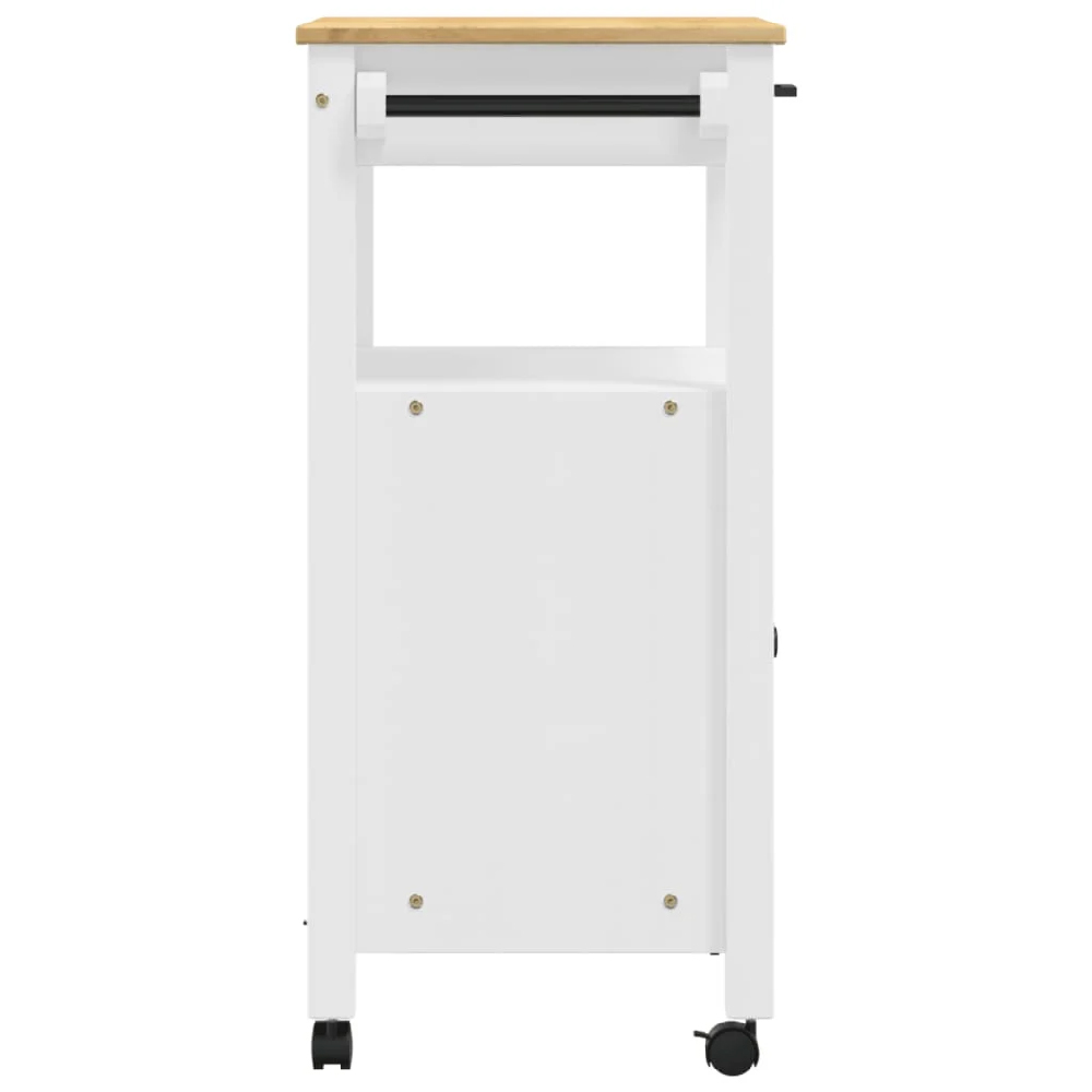 Colville Wooden Small Kitchen Trolley With 2 Doors In White Brown