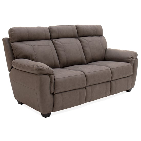Colyton Fabric 3 Seater Sofa In Brown