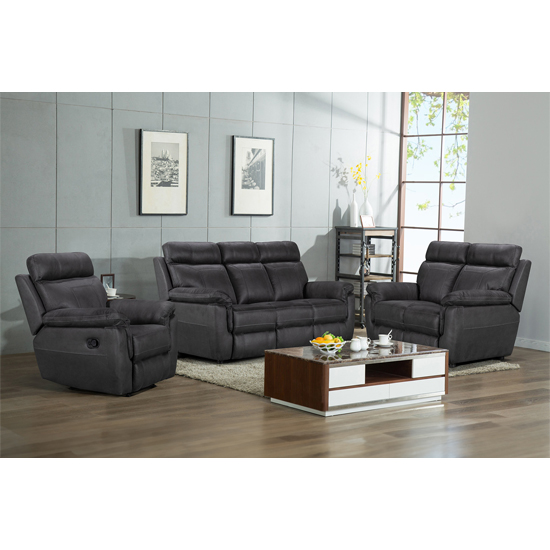 Colyton Fabric Recliner 2 Seater Sofa In Azul