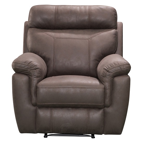 Colyton Fabric Recliner Sofa Chair In Brown Finish