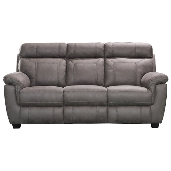 Product photograph of Colyton Fabric Three Seater Sofa In Grey Finish from Furniture in Fashion