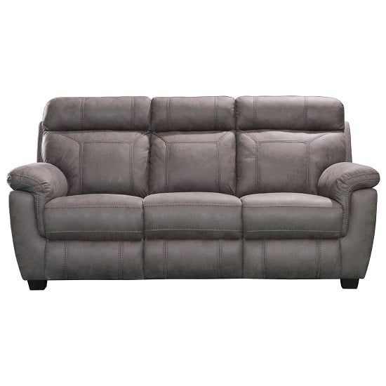 Colyton Fabric Three Seater Sofa In Grey Finish