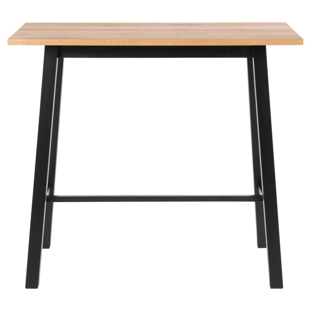 Colza Wooden Bar Table With Black Metal Frame In Wild Oak