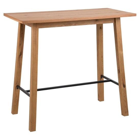 Product photograph of Colza Wooden Bar Table Rectangular In Wild Oak from Furniture in Fashion