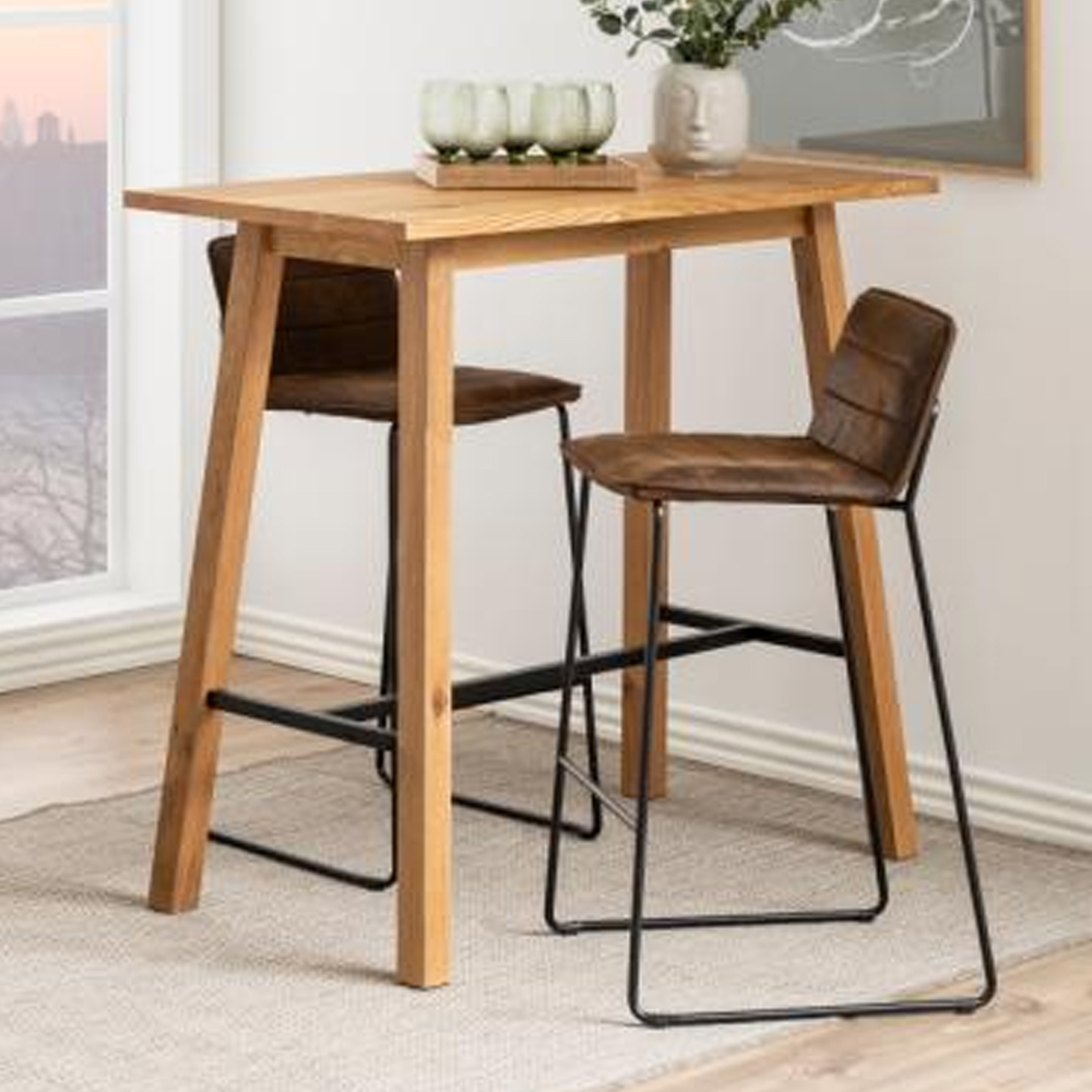 Colza Wooden Rectangular Bar Table In Oak