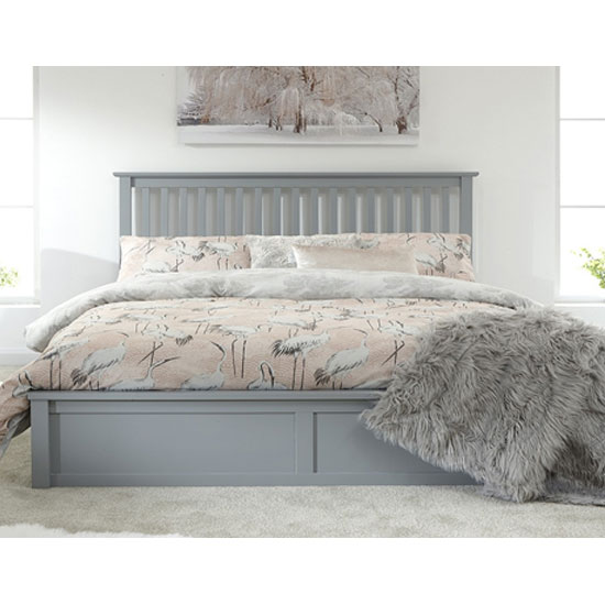 Castleford Wooden Single Double Bed In Grey_2