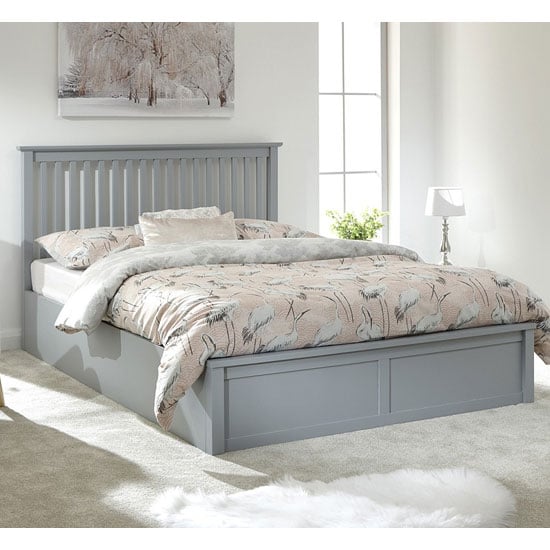 Castleford Wooden Single Double Bed In Grey