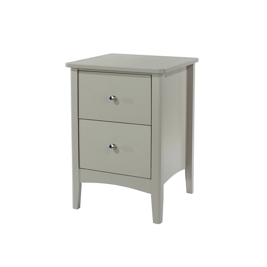 Comodo Large Bedside In Grey With Two Drawer Furniture in Fashion