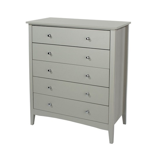 Comodo Tall Chest Of Drawers In Grey With Five Drawers Furniture in Fashion