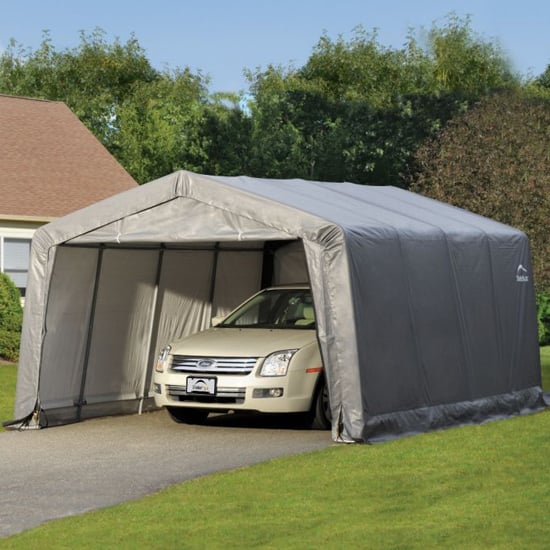 Photo of Compact 12x16 auto shelter shed in grey