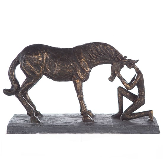 Read more about Comprehension poly design sculpture in antique bronze and grey